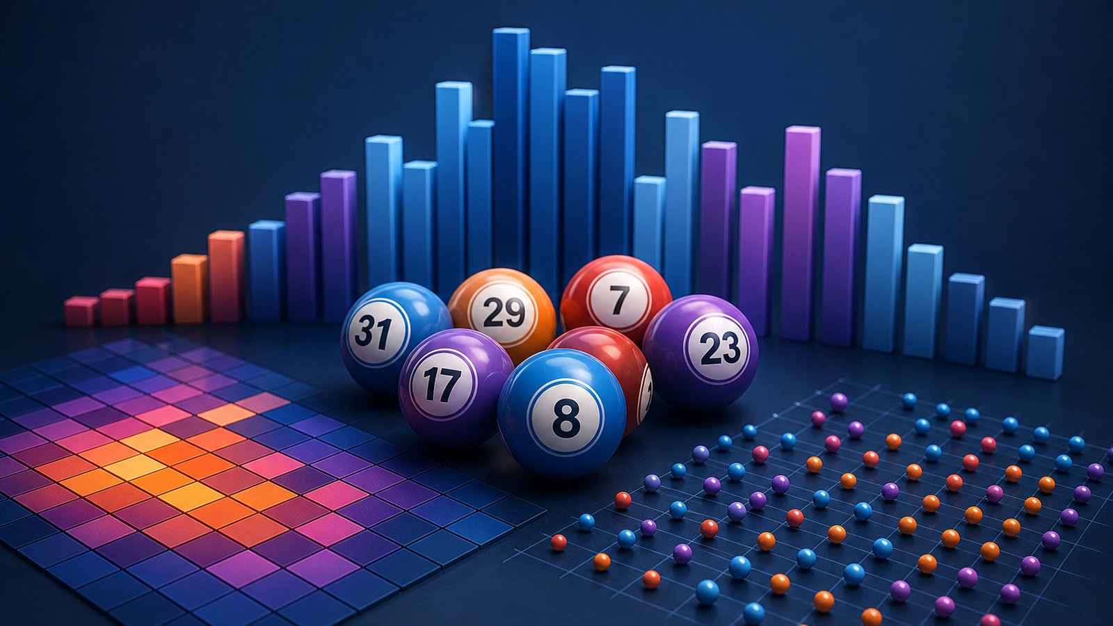 An example of a lottery frequency number chart with highlighted numbers.