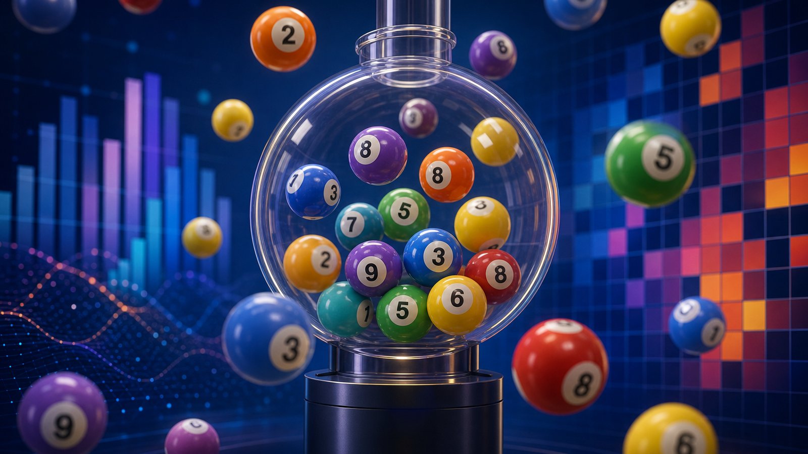A colorful representation of lottery balls symbolizing randomness in draws.