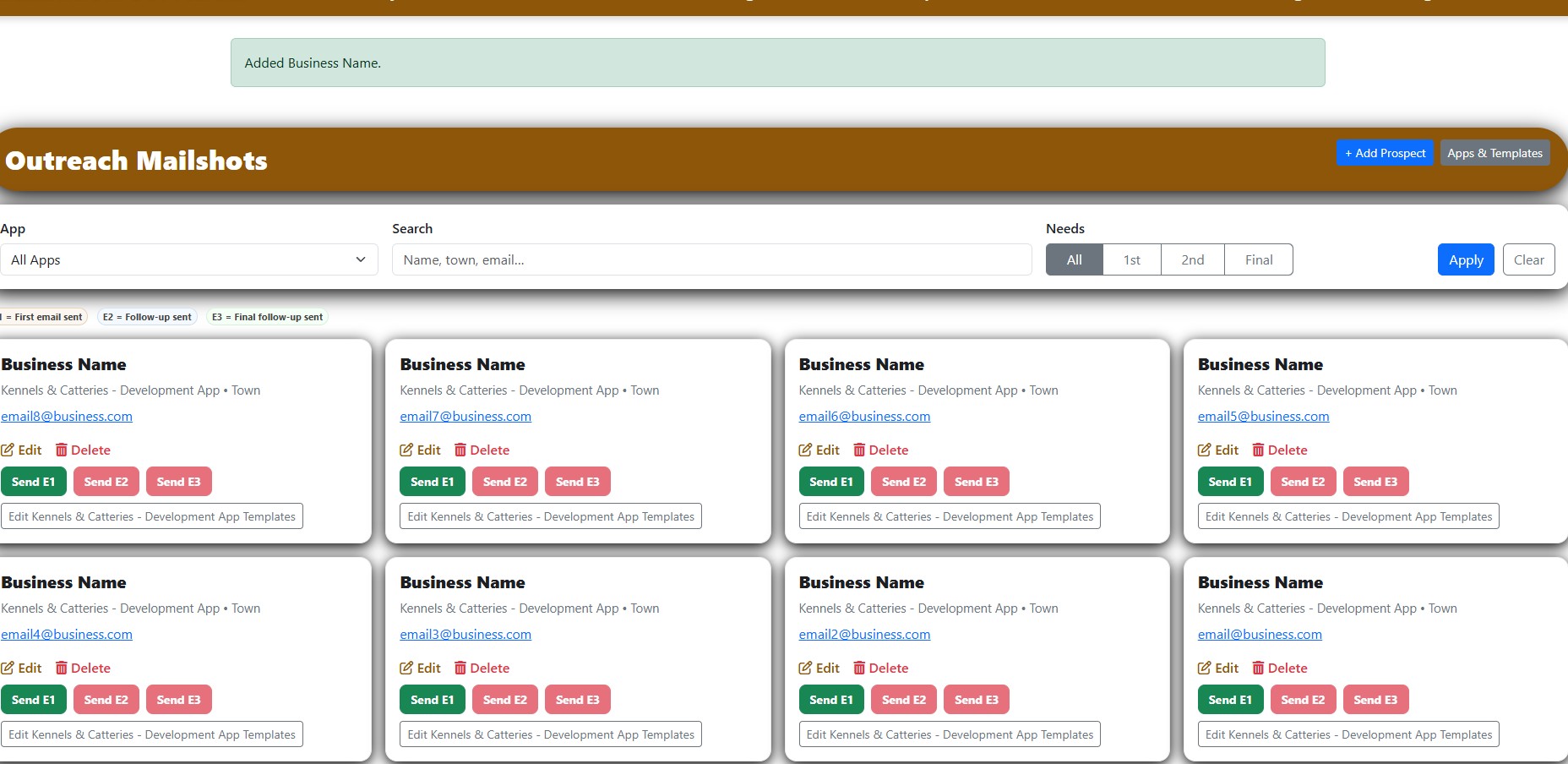 Booking System Screenshot
